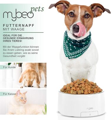 Миска для корму та води з нержавіючої сталі з вбудованими терезами для собак та котів - до 5 кг, знімний об'єм 1000 мл, функція тарування, LCD дисплей, для Барфа, миска для годування