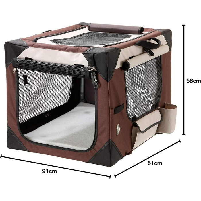 Пластиковий контейнер для тварин Karlie Smart Top De Luxe, 91×61×58 см, бежево-коричневий