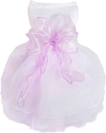 Сукня для собак на весілля: розкішний плаття для цуценят, сукня принцеси, літнє вбрання для собак, весільні сукні для собак, вечірні сукні з бантиком для маленьких дівчаток (XS, фіолетовий)