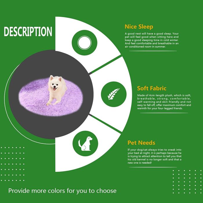 Килимок для собак, лежанка для тварин, м'який килимок з плюшу, лежанка для домашніх тварин, діаметр 80 см, верблюжий колір