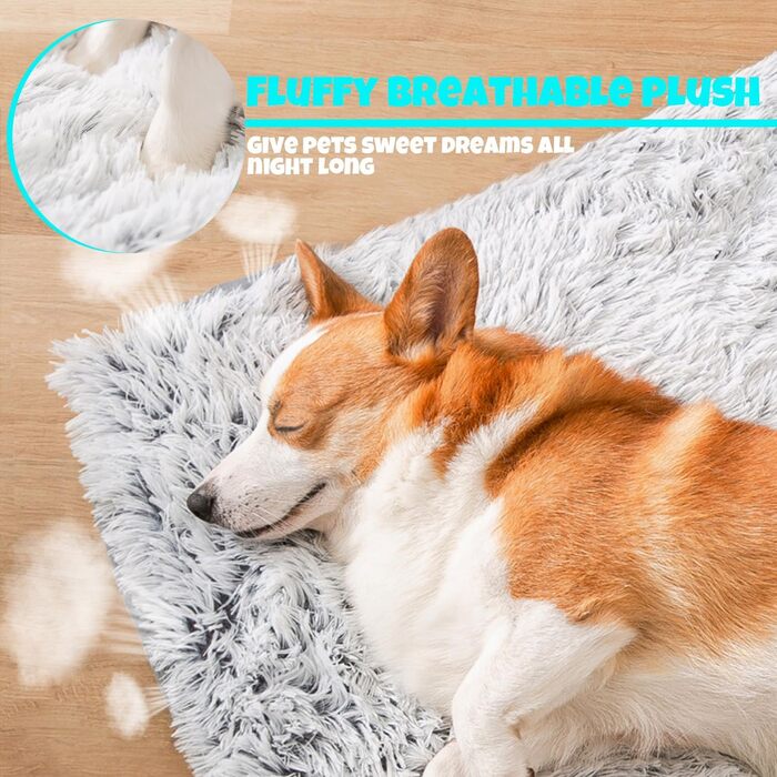 Велике собаче ліжко YAGE, миючий матеріал, ортопедичне ліжко, матрац для собачого будки, довге плюшеве ліжко, заспокійливе ліжко для собак, що бояться (L-90 см, сірий) L-90x70CM сірий