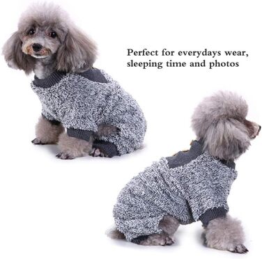 Піжама для собак Oncpcare з флісу, теплий халат, комбінезон, сорочка для собак та котів, 100% бавовна, сірий колір, розмір S
