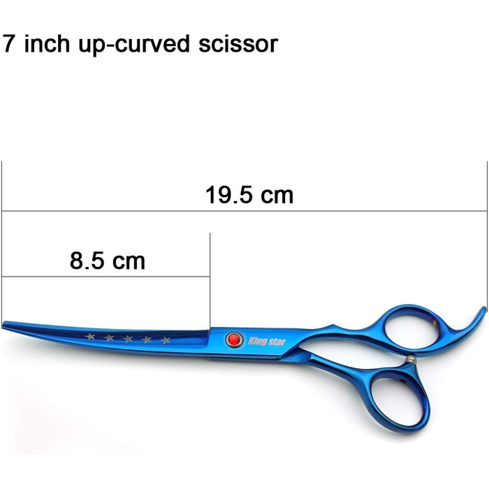 Професійний набір ножиць для грумінгу домашніх тварин: 4 шт. (прямі, тонкі, вигнуті), титанове покриття, блакитний колір