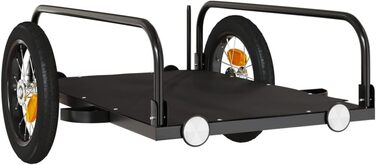 Причіп для велосипеда, переноска для собак, чорний, 122x53x31 см, метал, вагончик для покупок, компактна упаковка, проста збірка