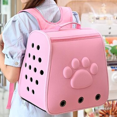 Транспортна сумка для котів, переноска для тварин | Дихаюча переноска для котів, маленька переноска для котів та собак, портативна сумка для тварин у дорогу Рожева