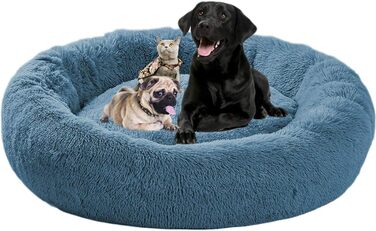 Крісло-лежанка для собак великих порід, XL, плюш, 110/120 см, ортопедичне, для собак середніх та маленьких порід, 80/100 см, миється (80 см, блакитний)