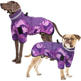 Зимовий одяг для собак: теплий водонепроникний зимовий куртка-комбінезон для середніх та великих собак (Lila, 3XL)