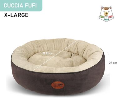 Кругле ліжко для собак та котів Fufi Large 71 см: зручне, з м'якими краями, антиковзне, знімне, для всіх сезонів