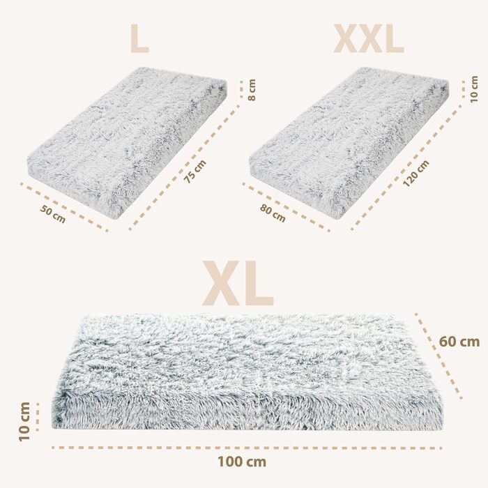 Ліжко для собак Amazinggirl: м'яке, миється, 100 x 60 см (Сірий)