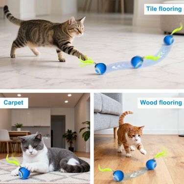 Інтерактивна іграшка для котів - м'ячик з федерцем, перезаряджається, 2 режими, автоматичний, для дому, самостійної розваги (Помаранчевий) (1 x Синій)