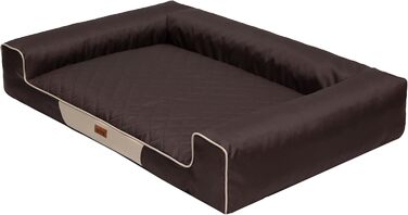 Лежак для собак HOBBYGARDEN XXL, темно-коричневий, 118x78 см, м'який матрац, ліжко-матрац для великих собак