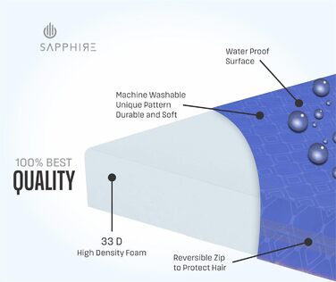 Матрац для собак, вологостійкий, сертифікований FR, міцний, для вулиці, розмір M, 90 x 60 x 5 см, блакитний