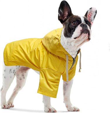 Преміум дощовик для собак Pethiy, водонепроникний дощовик з капюшоном, дощова куртка для собак, жовтий, M
