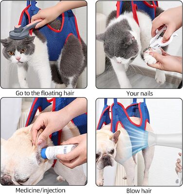 Набір для догляду за собаками та котами WEEVDRIE: шлейка-матрац, шлейка для грумінгу, петля для стрижки нігтів