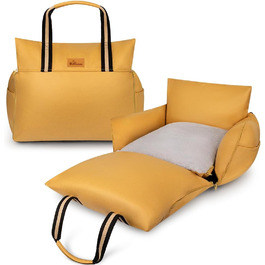 Водонепроникне ліжко-підвищення для собак в авто, переноска для собак, жовта