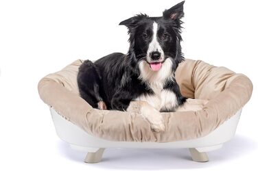 Підвищене ліжко для собак та котів Ferplast Throne, з бавовняним матрацом, біле, 61,5 x 45 x 26 см