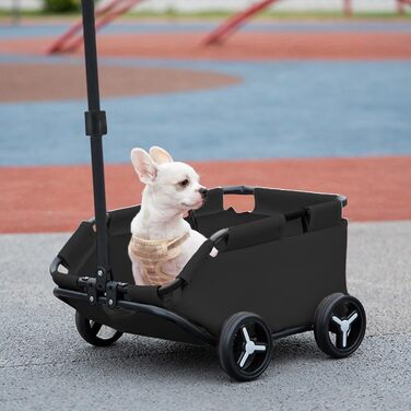 Візок для собак та котів, складний, чорний - Pet Stroller для маленьких собак та котів