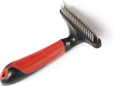 Гребінець для собак Karlie Unterwoll-Harke, гумовий, червоно-чорний, 16,5x11x6 см