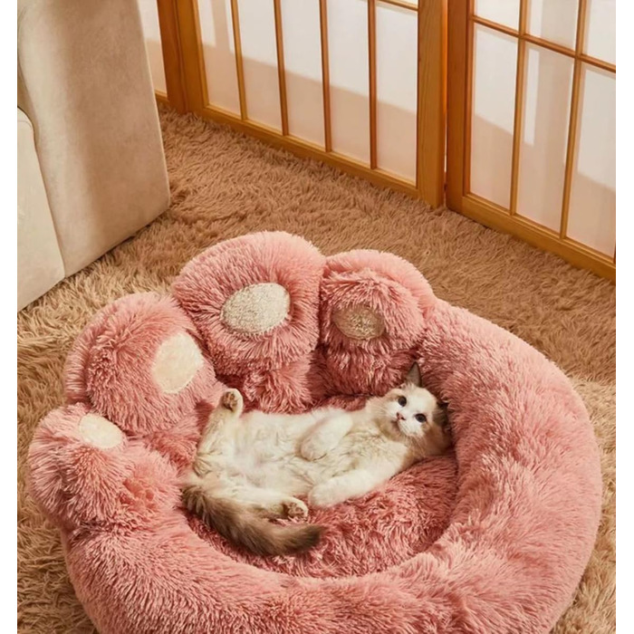 SWZEC Elegare Lidi - Велике ліжко для тварин у вигляді лап (S - 50см, Рожеве)