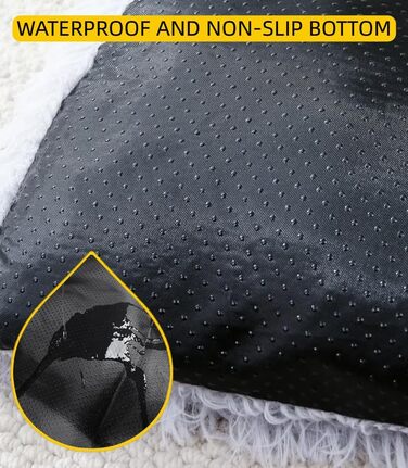 М'яке собаче ліжко для великих та середніх собак, плюшеве крісло-подушка для собак, товсті собачі матраци з неслизьким дном, пухнасте ліжко для домашніх тварин, можна прати та заспокоює (сірий, 80x118 см)