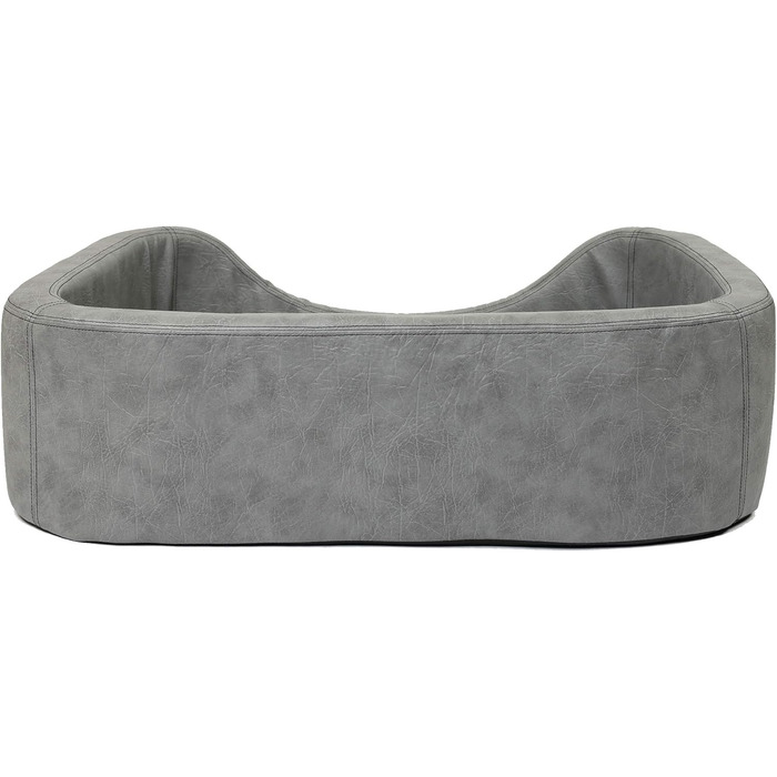 Крісло-лежанка для собак CopcoPet великих порід - овальне, з високими бортиками, миється, сірий колір, 120 x 90 x 10 см