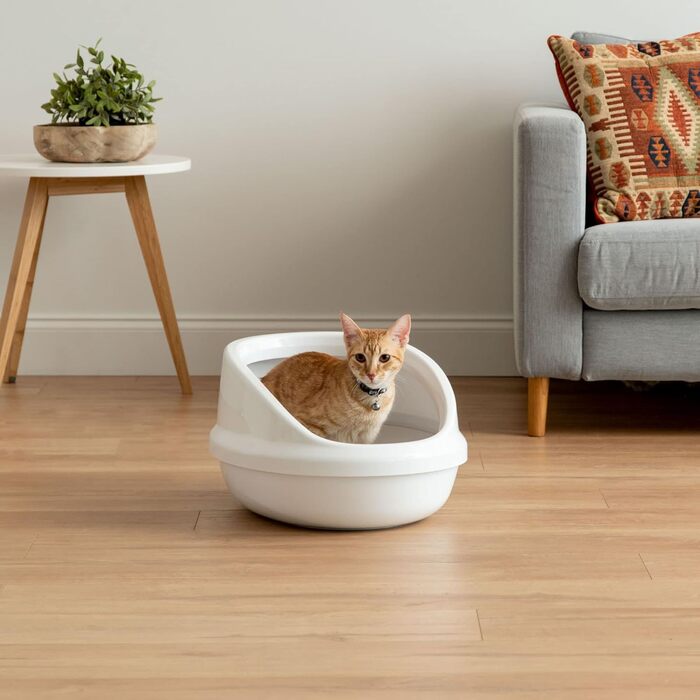 Котлочистка Iris Ohyama PNE-500H, біла, овальна, без кришки, для котів та кошенят, велика, BPA-free, з совком