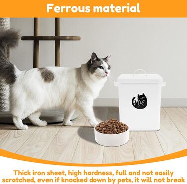 Металевий контейнер для котячого корму Leckerlidose, 6L, з герметичним кришкою та лопаткою, вінтажний дизайн, для сухого корму
