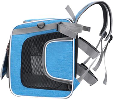 Клітка-переноска для собак та котів Asixxsix на велосипед, розширювана, складна, водовідштовхувальний матеріал Oxford, до 8 кг (Сірий, Блакитний)