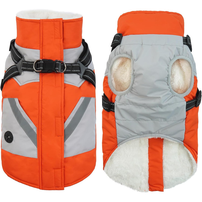 Зимовий теплий костюм для собак IECOii, XL, водонепроникний, фліс, на блискавці, для великих порід (Бігль, Кокер Спанієль, Бордер Коллі)