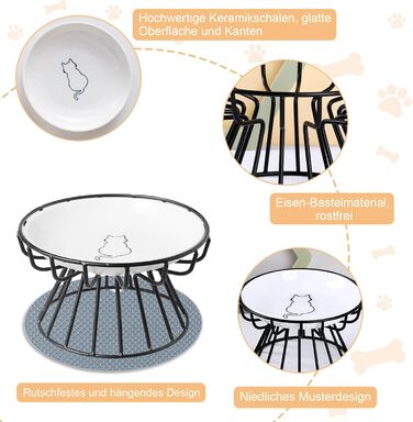 Підвищені годівниці для котів (2 шт.) - металеві миски з підставкою, 15 см, для кошенят та дорослих котів