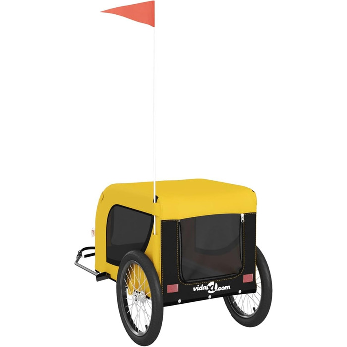 Ферштрайт Причіп для велосипеда, переноска для собак, вантажний причіп, 45 кг, Oxford-Gewebe, 136 x 69 x 73.5 см, жовтий