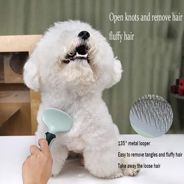 Набір для догляду за тваринами на 8 предметів для собак та котів: щітки від випадання шерсті, ванна щітка, щітка для вичісування, щітка для підшерстка, гребінець від бліх, ножиці для обрізання кігтів, сумка для аксесуарів 21*4*29 см, зелений