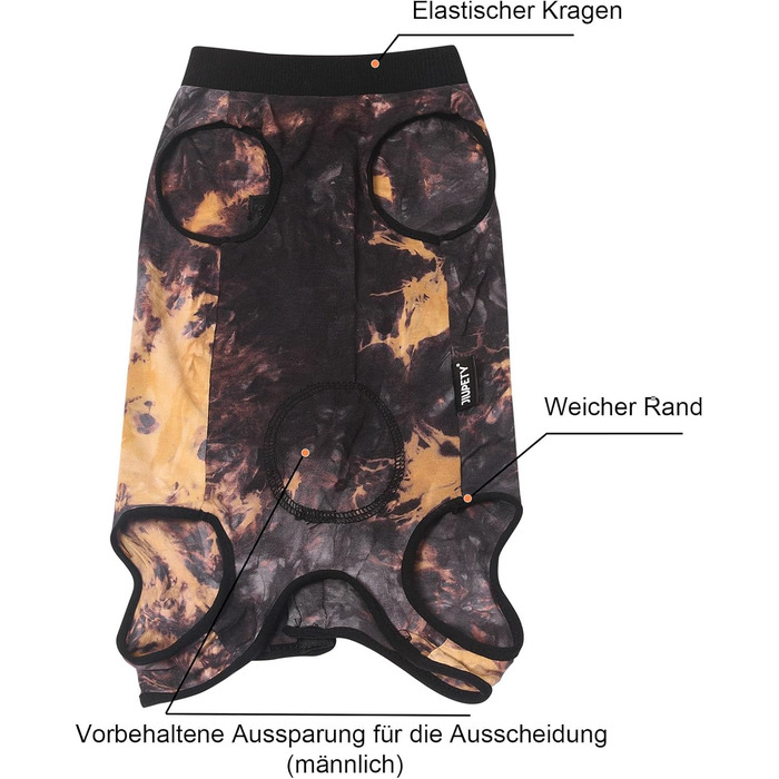 Корсет для собак після операції, після кастрації/стерилізації, дихаючий, анти-витік ран, м'який, регульований, XL (Tie-Dye, X-Large)