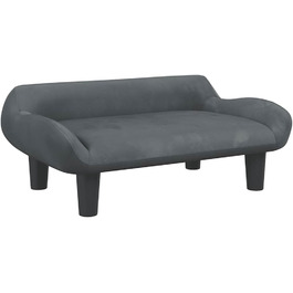 Крісло-ліжко для собак, м'яке лежання, диванчик для маленьких собак та котів, лежанка для домашніх тварин, оксамит (темно-сірий)