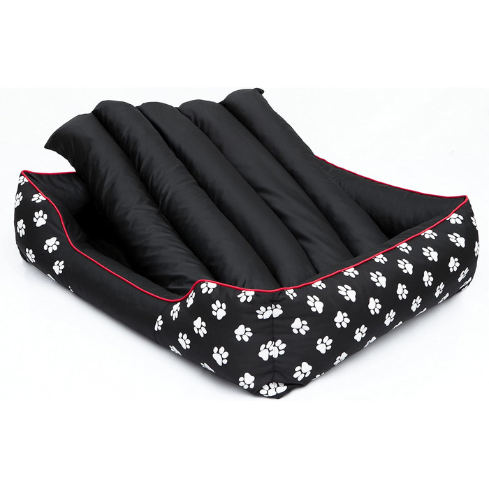 Крісло-ліжко для собак XL 110x90 см, чорне з лапами (L - 60x50 см)