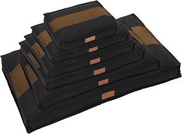 Ліжко для собак Ellie-Bo середнього розміру 71 x 48 x 10 см, смугастий дизайн чорного та коричневого кольорів, підходить для клітки 76,2 см