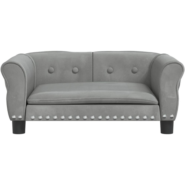 М'яке ліжко для собак та котів з велюру, 70x45x30 см, сірий колір