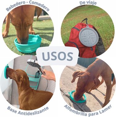 KPET LamiBowl: Складаний дорожній миска для води та корму для собак та котів, силікон, блакитний