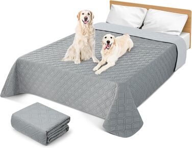Водонепроникний килимок для собак GYURO - двосторонній, м'який, 97x190 см (Сірий)