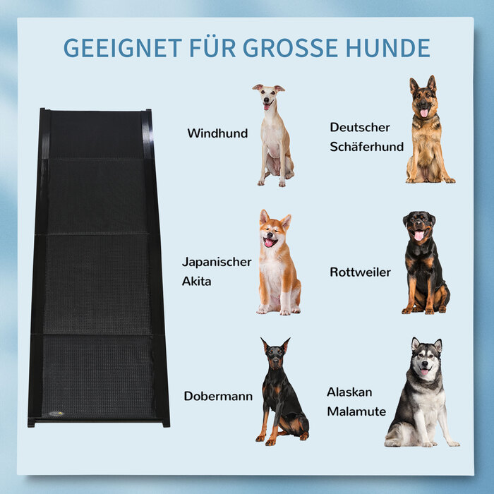 PawHut Pet Ramp Dog Ramp Складний автомобільний пандус, рампа для багажника з алюмінію, нековзний помічник для посадки собак для легкових автомобілів, вантажівок та позашляховиків, до 40 кг, 158 x 43.5 см | Аосом
