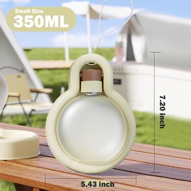 Водяна пляшка для собак, портативний диспенсер для води, витокозахисна пляшка для подорожей, миска для води для цуценят, прогулянки, походи, подорожі, харчовий пластик (Білий/Опудалий сад, 350 мл)