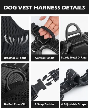 Світловідбиваючий нашийник для собак Joytale, акумуляторний, для середніх собак, без натягування, з LED, з ручкою, регульований, для нічних прогулянок, зелений, M. Зелений (XL (1 шт.), чорно-синій)