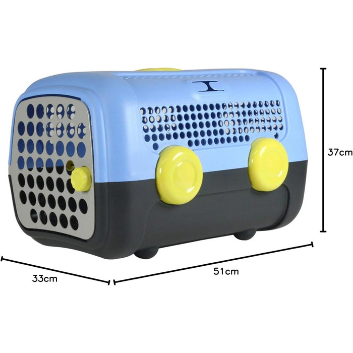 Транспортний бокс для собак та котів UNITED PETS A.U.T.O., міцний, виготовлений в Італії, зелено-бежевий, з гігієнічним килимком, 51 x 37 x 33 см