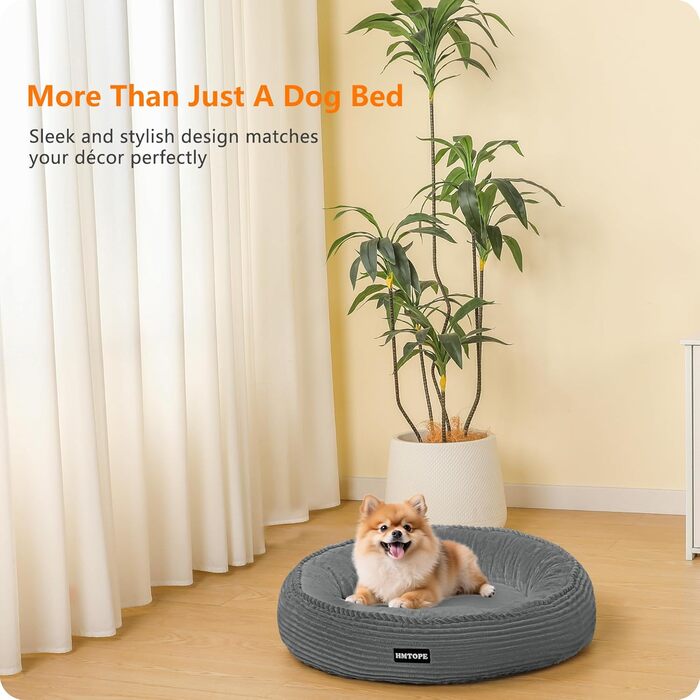 Кругле ліжко для собак середніх порід, котів. М'яке, зручне, знімний чохол, Ø 70 см, 60x60x18 см, сірий колір