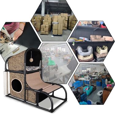 Goetland сучасний котячий будинок, когтеточка, котяче ліжко та ігровий комплекс 85 см для котів, будиночок, стовпчик, аксесуари для котів