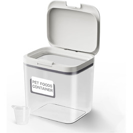Контейнер для корму собак 11,3 кг, герметичний, з мірною чашею, BPA-free, для зберігання корму, рису та борошна, білий