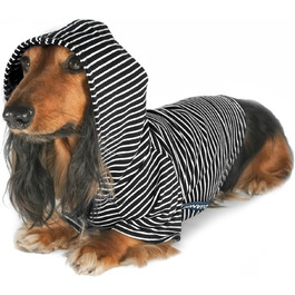 Світшот для собак DJANGO, теплий, м'який, з капюшоном, для маленьких собак до 11,3 кг (Даксель, цуценята), чорний, розмір S