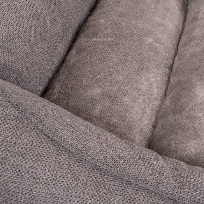 Ортопедичне собаче ліжко Knuffelwuff Baltimore 120x80 см сірого кольору - з двостороннім килимком-книжкою, знімний та пральний чохол, для собак великих, середніх та малих порід