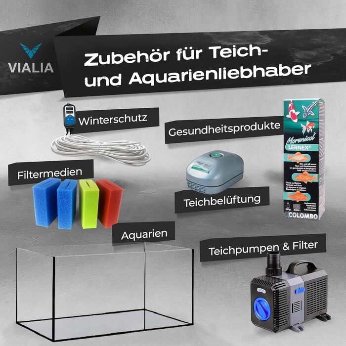Акваріум VIALIA 30 л з LED-підсвіткою, фільтром і помпою, білий, скляний для риб і водних рослин, 38x24x43 см