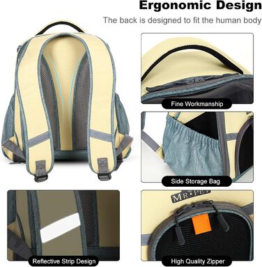 PETCUTE Рюкзак для тварин, переноска для собак та котів, жовта, до 8 кг